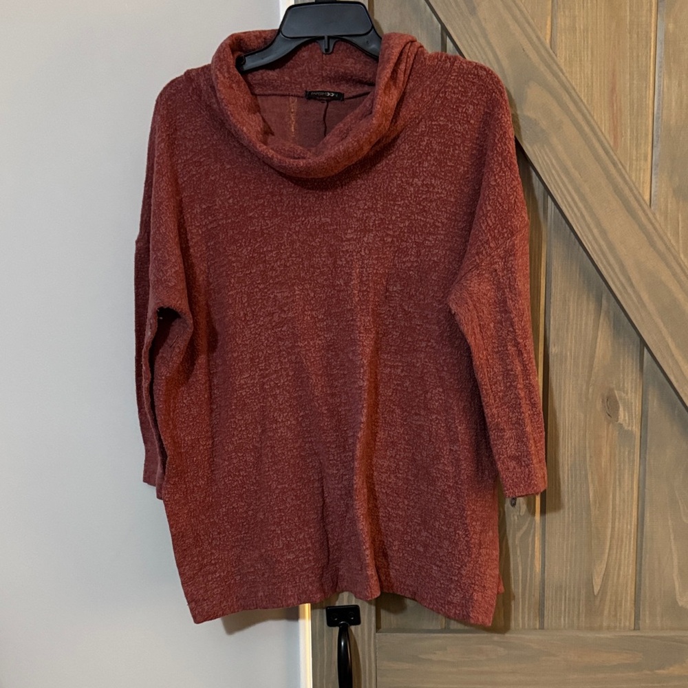 Papermoon Women's Cowl Neck Sweater - Deep Brick